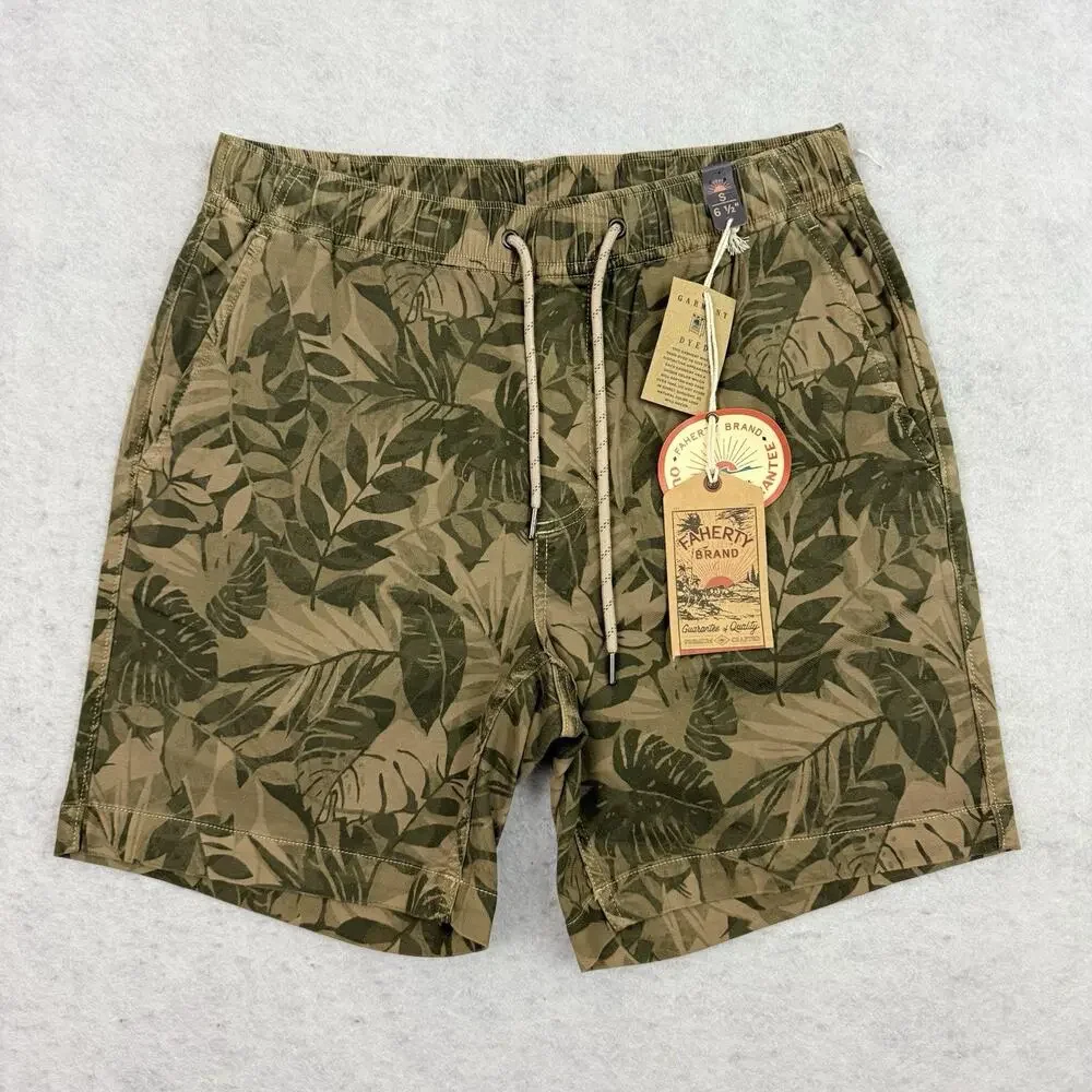 Faherty Shorts Mens Small Jungle Tropical Drawstring Pull On 6.5